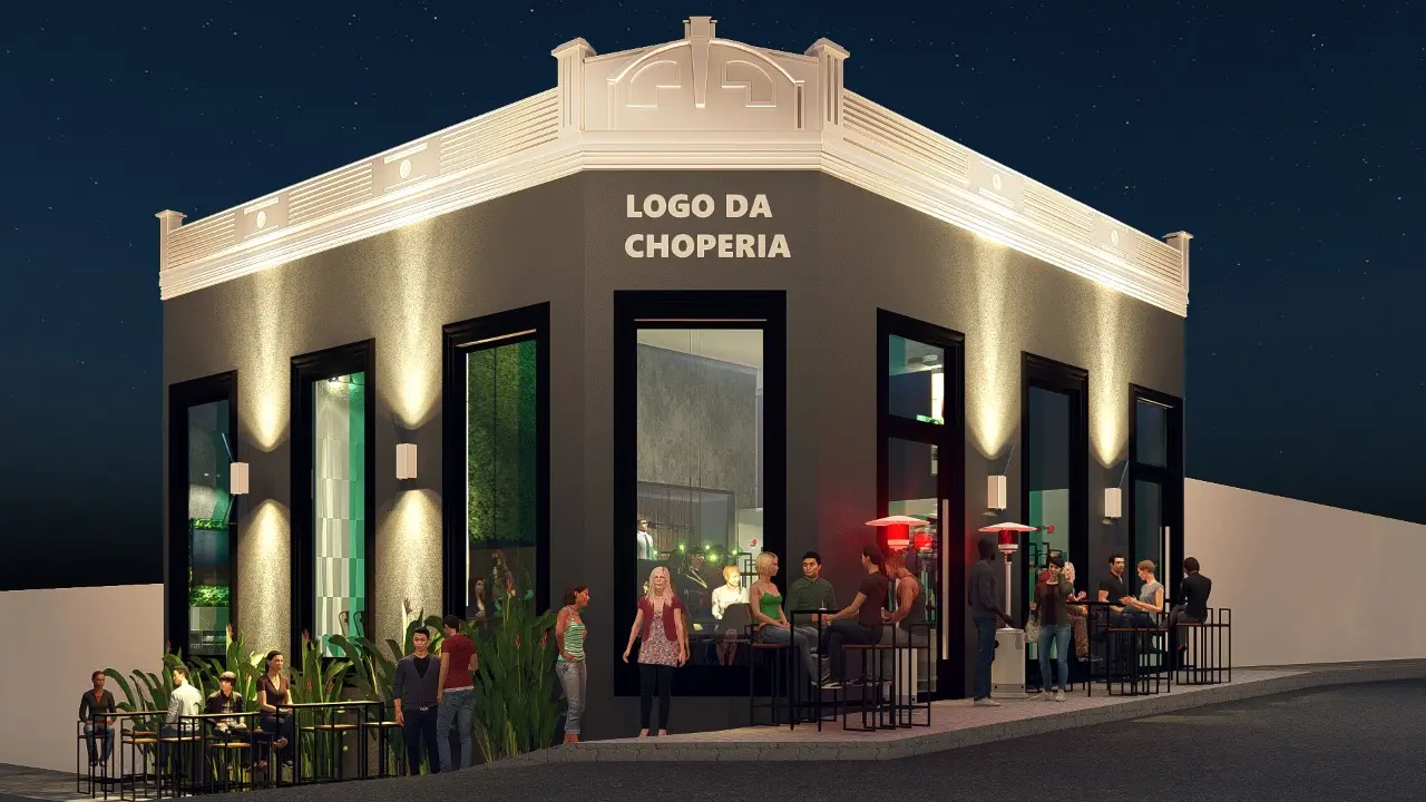 Projeto 3D de uma choperia