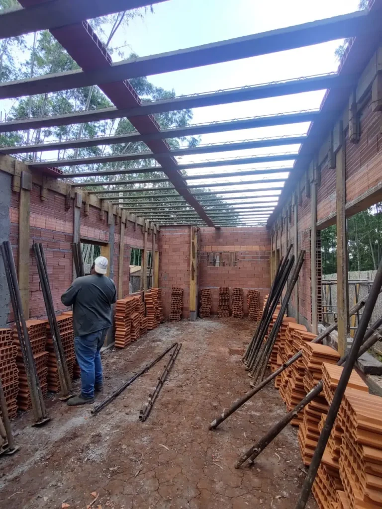 Obra da portaria do Santa Clara Eco Resort